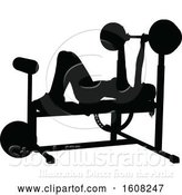 Vector Illustration of Silhouetted Lady Working out on a Bench Press by AtStockIllustration