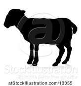 Vector Illustration of Silhouetted Lamb, with a Reflection or Shadow, on a White Background by AtStockIllustration