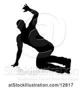 Vector Illustration of Silhouetted Male Dancer, with a Reflection or Shadow, on a White Background by AtStockIllustration