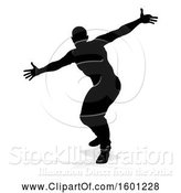 Vector Illustration of Silhouetted Male Dancer, with a Reflection or Shadow, on a White Background by AtStockIllustration