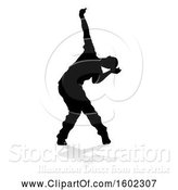 Vector Illustration of Silhouetted Male Dancer, with a Reflection or Shadow, on a White Background by AtStockIllustration