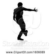 Vector Illustration of Silhouetted Male Dancer, with a Reflection or Shadow, on a White Background by AtStockIllustration