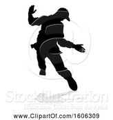 Vector Illustration of Silhouetted Male Dancer, with a Reflection or Shadow, on a White Background by AtStockIllustration