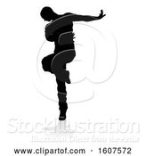 Vector Illustration of Silhouetted Male Dancer, with a Reflection or Shadow, on a White Background by AtStockIllustration