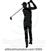 Vector Illustration of Silhouetted Male Golfer by AtStockIllustration