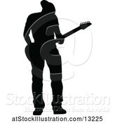 Vector Illustration of Silhouetted Male Guitarist by AtStockIllustration