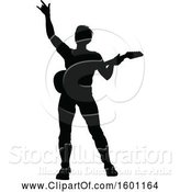 Vector Illustration of Silhouetted Male Guitarist by AtStockIllustration