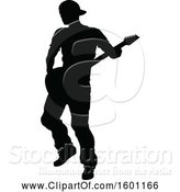 Vector Illustration of Silhouetted Male Guitarist by AtStockIllustration