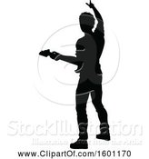 Vector Illustration of Silhouetted Male Guitarist by AtStockIllustration