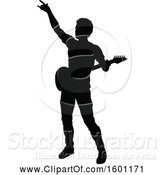 Vector Illustration of Silhouetted Male Guitarist by AtStockIllustration