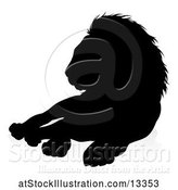 Vector Illustration of Silhouetted Male Lion, with a Reflection or Shadow by AtStockIllustration