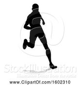 Vector Illustration of Silhouetted Male Runner, with a Reflection or Shadow, on a White Background by AtStockIllustration