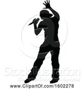 Vector Illustration of Silhouetted Male Singer by AtStockIllustration