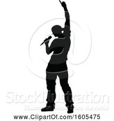 Vector Illustration of Silhouetted Male Singer by AtStockIllustration