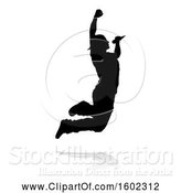 Vector Illustration of Silhouetted Male Singer, with a Reflection or Shadow, on a White Background by AtStockIllustration