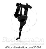 Vector Illustration of Silhouetted Male Skateboarder with a Reflection or Shadow, on a White Background by AtStockIllustration