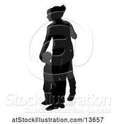 Vector Illustration of Silhouetted Mother Father and Son, with a Shadow on a White Background by AtStockIllustration