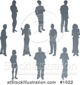 Vector Illustration of Silhouetted People at a Party by AtStockIllustration