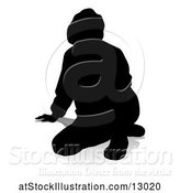 Vector Illustration of Silhouetted Teen in a Hoodie, with a Reflection or Shadow, on a White Background by AtStockIllustration