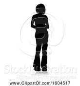 Vector Illustration of Silhouetted Teenage Girl, with a Reflection or Shadow, on a White Background by AtStockIllustration