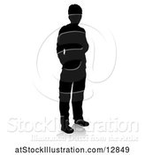 Vector Illustration of Silhouetted Teenager with a Reflection or Shadow, on a White Background by AtStockIllustration