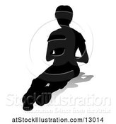 Vector Illustration of Silhouetted Teenager, with a Reflection or Shadow, on a White Background by AtStockIllustration