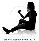 Vector Illustration of Silhouetted Teenager, with a Reflection or Shadow, on a White Background by AtStockIllustration