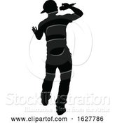 Vector Illustration of Singer Pop Country or Rock Star Silhouette by AtStockIllustration