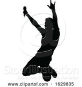 Vector Illustration of Singer Pop Country or Rock Star Silhouette by AtStockIllustration