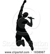 Vector Illustration of Singer Pop Country or Rock Star Silhouette by AtStockIllustration