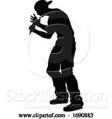 Vector Illustration of Singer Pop Country or Rock Star Silhouette by AtStockIllustration