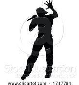 Vector Illustration of Singer Pop Country or Rock Star Silhouette by AtStockIllustration