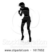 Vector Illustration of Singer Pop Country or Rock Star Silhouette Lady by AtStockIllustration