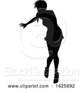 Vector Illustration of Singer Pop Country or Rock Star Silhouette Lady by AtStockIllustration