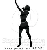 Vector Illustration of Singer Pop Country or Rock Star Silhouette Lady by AtStockIllustration