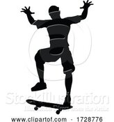 Vector Illustration of Skateboarder Skater Silhouette by AtStockIllustration
