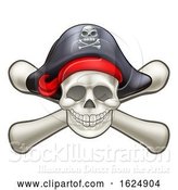 Vector Illustration of Skull and Cross Bones Pirate by AtStockIllustration