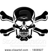 Vector Illustration of Skull and Crossbones Pirate Grim Reaper by AtStockIllustration