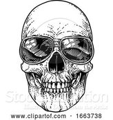 Vector Illustration of Skull Cool Sunglasses Skeleton in Shades by AtStockIllustration