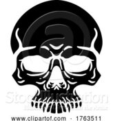 Vector Illustration of Skull Grim Reaper Skeleton Head by AtStockIllustration