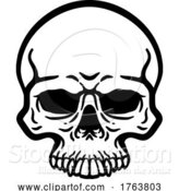 Vector Illustration of Skull Grim Reaper Skeleton Head by AtStockIllustration