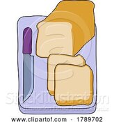 Vector Illustration of Sliced Bread and Knife on Chopping Cutting Board by AtStockIllustration