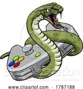Vector Illustration of Snake Gamer Video Game Animal Sports Team Mascot by AtStockIllustration