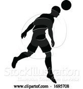 Vector Illustration of Soccer Football Player Silhouette by AtStockIllustration