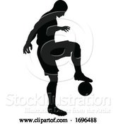 Vector Illustration of Soccer Football Player Silhouette by AtStockIllustration