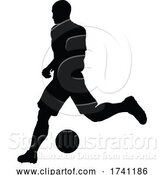 Vector Illustration of Soccer Football Player Silhouette by AtStockIllustration