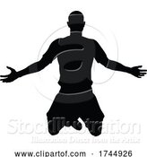 Vector Illustration of Soccer Football Player Silhouette by AtStockIllustration