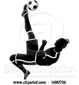 Vector Illustration of Soccer Player Silhouette by AtStockIllustration