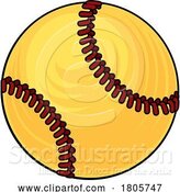 Vector Illustration of Softball Ball Sports Icon Illustration by AtStockIllustration