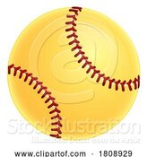 Vector Illustration of Softball Ball Sports Icon Illustration by AtStockIllustration